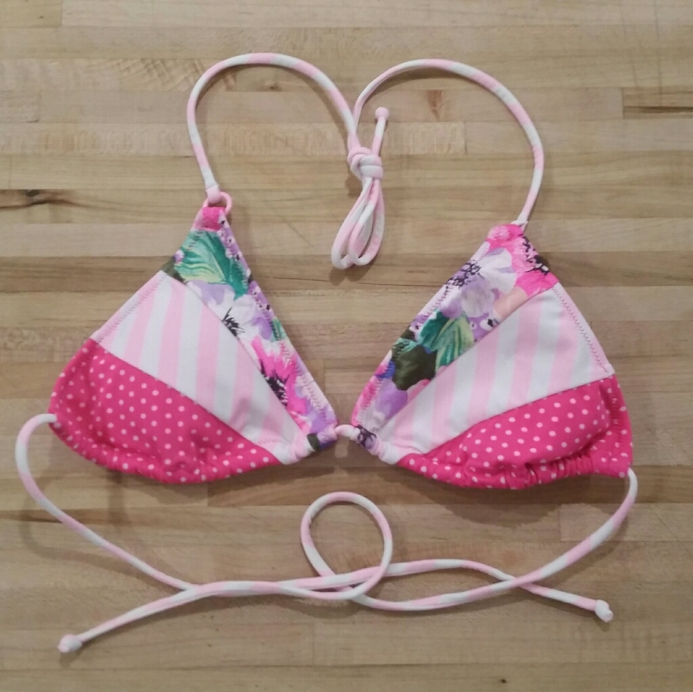 New VS patchwork triangle bikini top